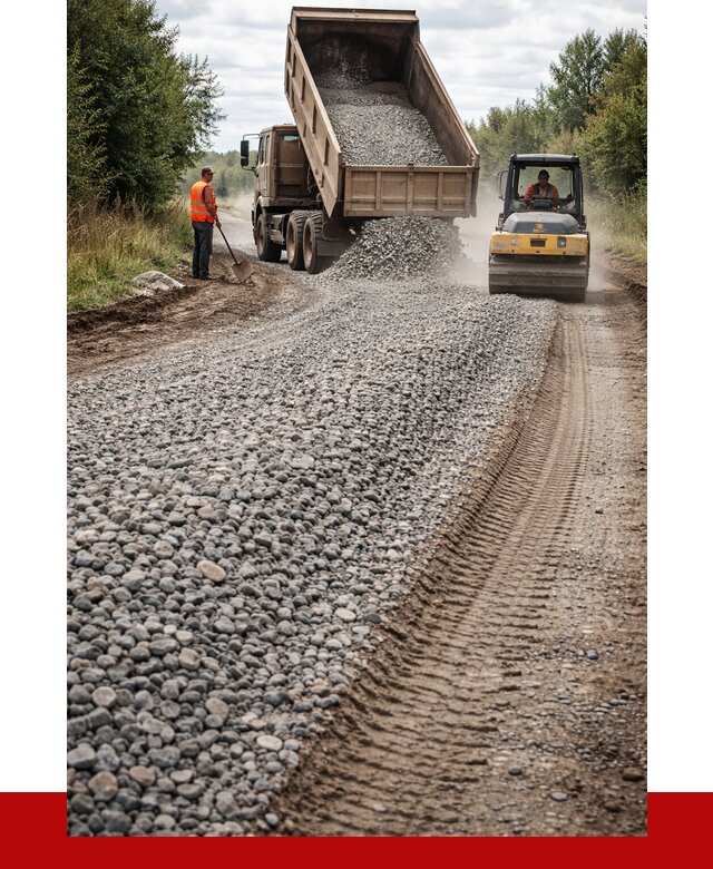 Щебень для отсыпки дороги в Нефтекамске от 2772 р. ПРОНЕРУДНтк