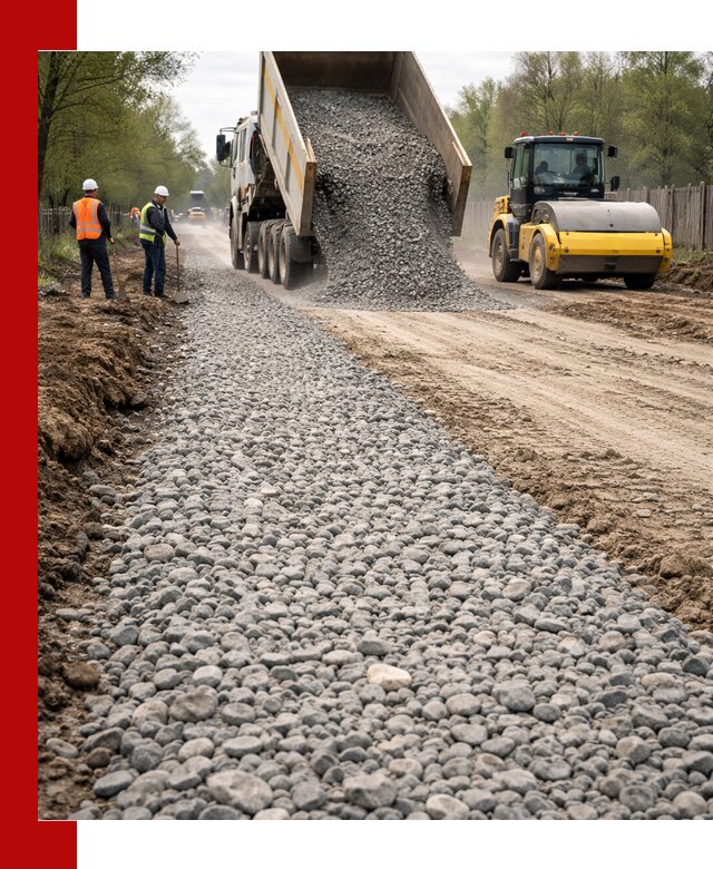 Доставка щебня для отсыпки дорог в Нефтекамске высокого качества