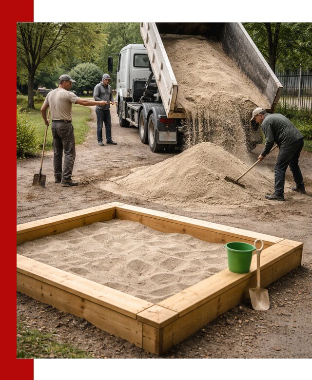 Песок для песочницы с доставкой в Нефтекамске недорого и чистый