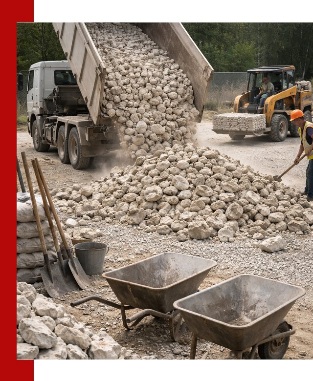 Доставка и продажа бутового известнякового камня в Нефтекамске