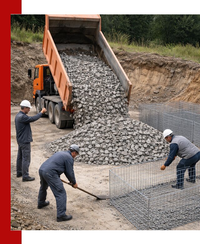 Камень для габионов с доставкой в Нефтекамске быстро и надёжно