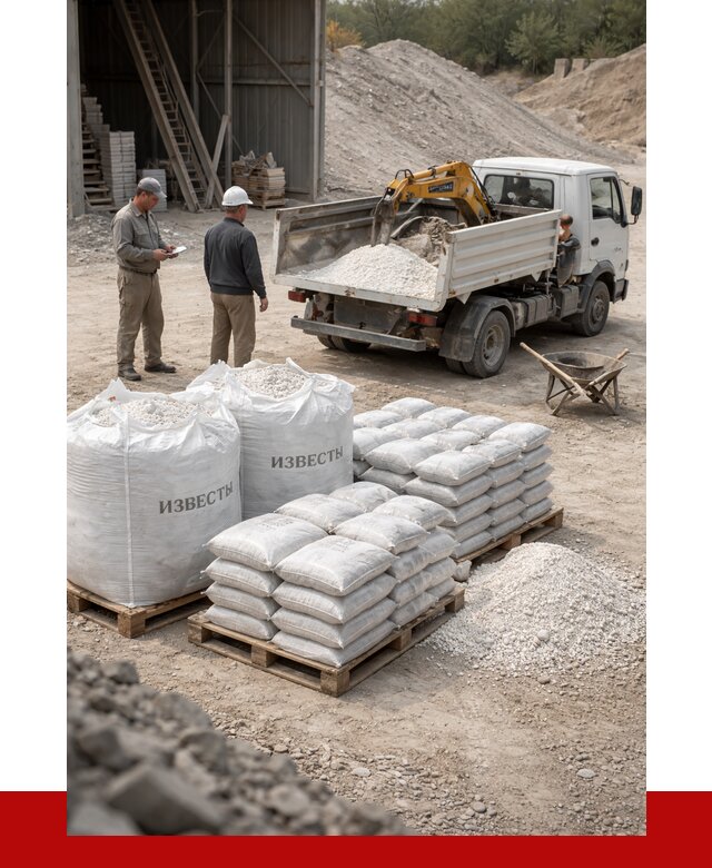 Известь строительная в Нефтекамске с доставкой от 4313 р. | ПРОНЕРУДНтк